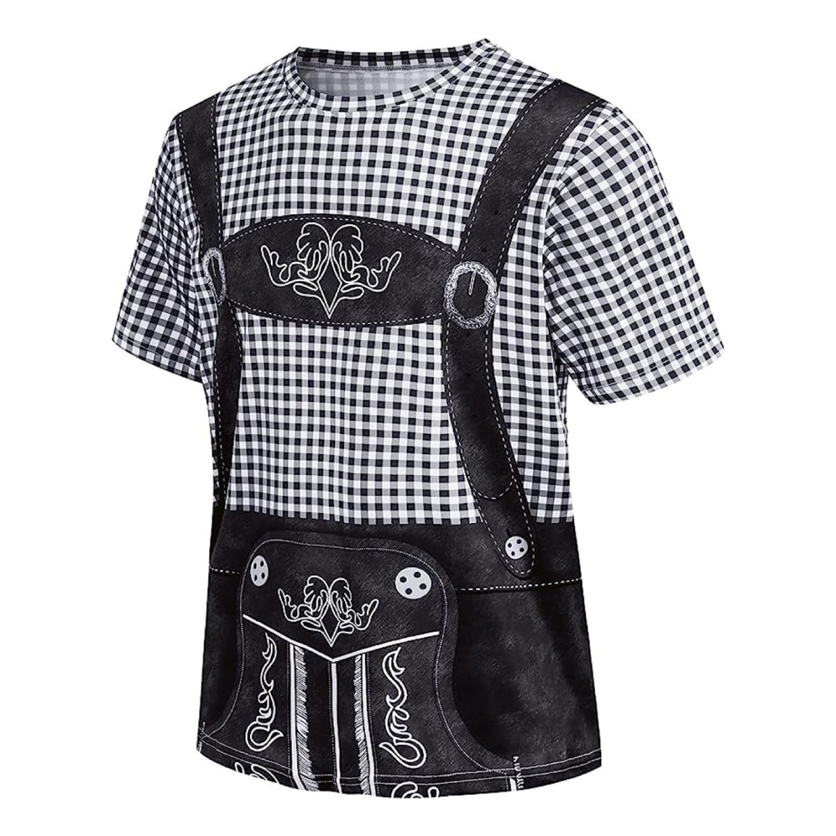 BrauBruder – Tričko s potlačou kožených nohavíc a pivného brucha