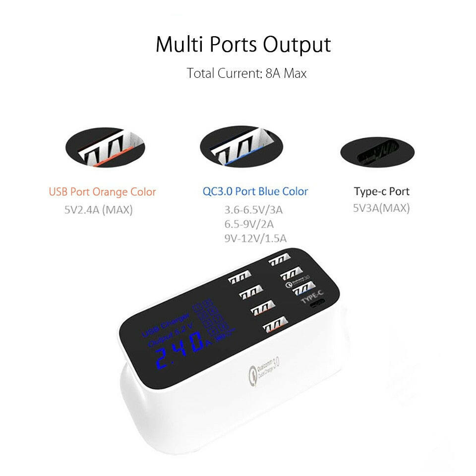 Bolendo Quick Charge 3.0 Slim USB-opladerstation