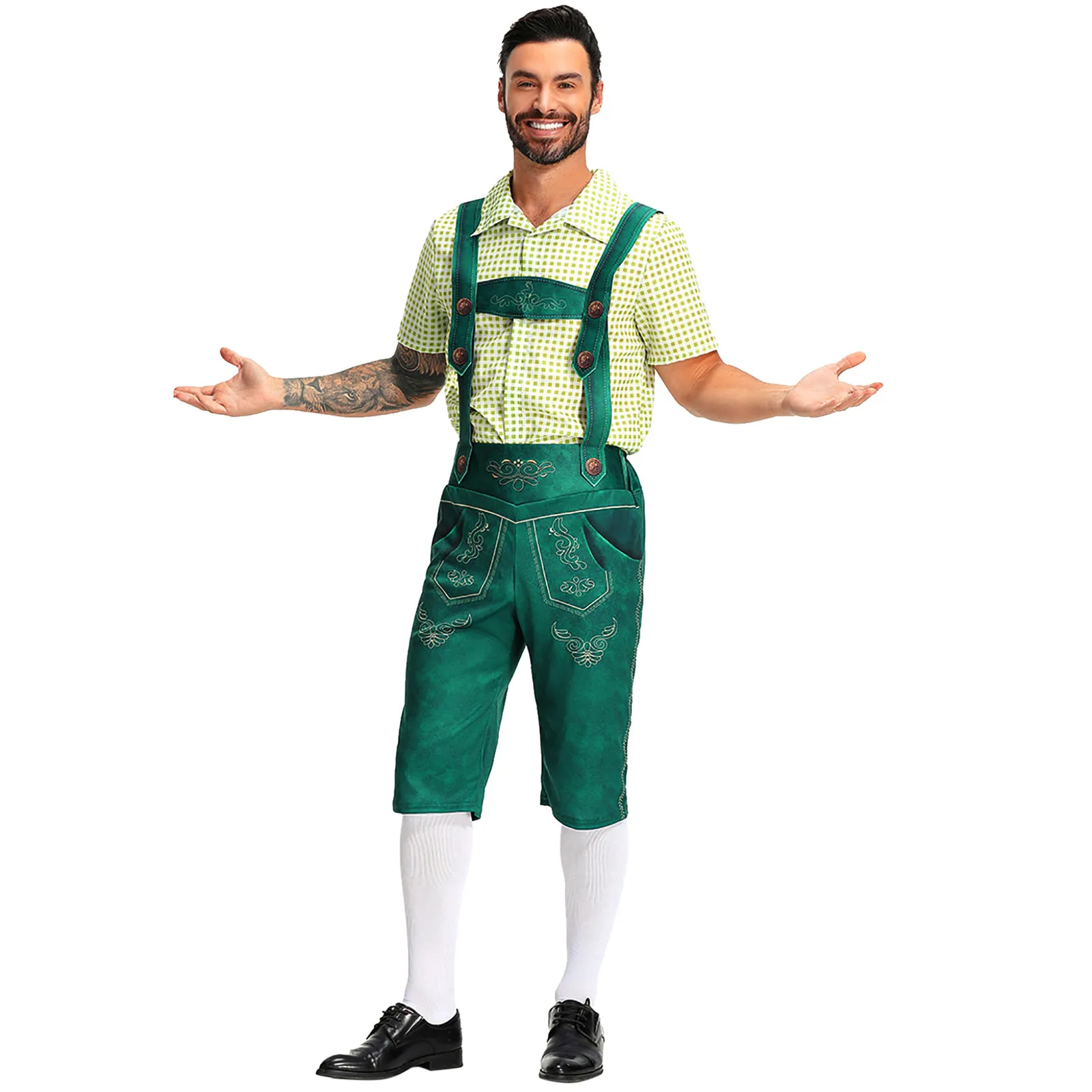 AlpenHo – Pantalon en cuir traditionnel pour enfants avec chemise et broderie