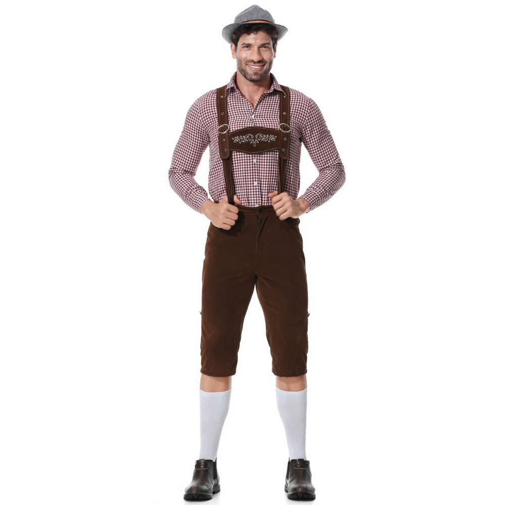 Bolendo Lederhosen Oktoberfest Kostüm für Herren – Dreiteiliges Set