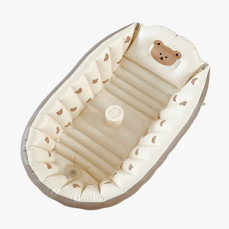 AquaCuddle – Nafukovací dětská vana na koupání na cesty a domů – Skládací a bezpečná