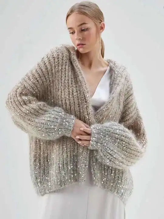 Alyssa cardigan | Cardigan luxueux avec strass en 8 couleurs