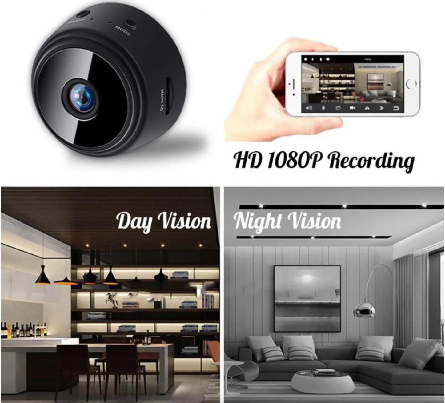 Bolendo 1080p magnetická wifi mini kamera