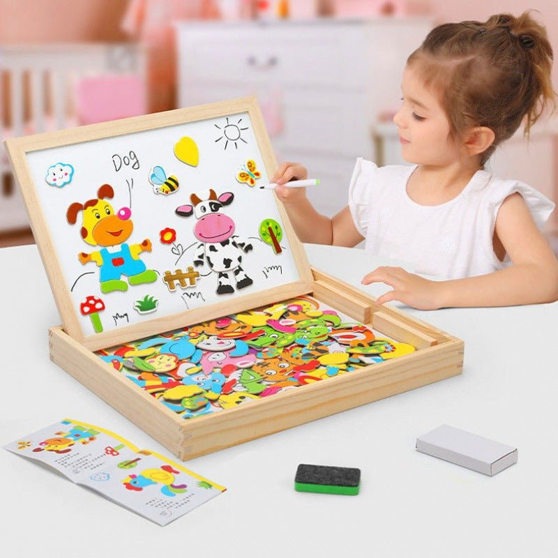 ARTIBLOX – 2-in-1 Montessori Drawing Board with Magnetic Board & Chalkboard for Children 4
