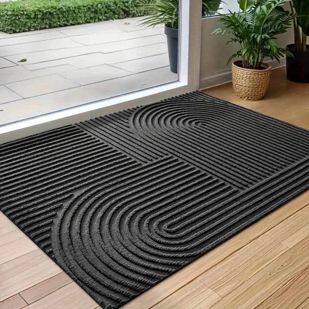 Absorberende Wasbare Mat met Elegant Lijnenpatroon, Antislip en Microvezel 5