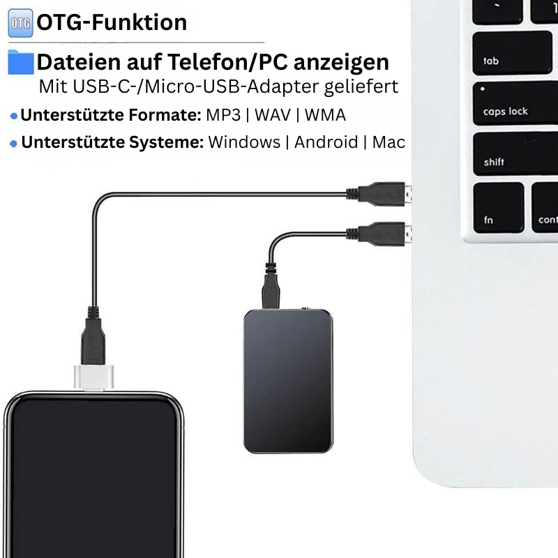 Audivox Mini-Recorder 64 GB – 376 hod. nahrávání & USB přenos