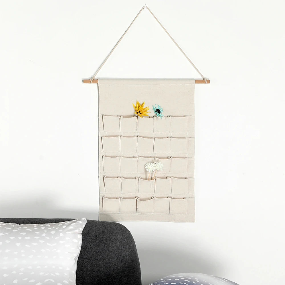 FestivityHome – adventní kalendář s 24 kapsami z bavlny – personalizovatelný