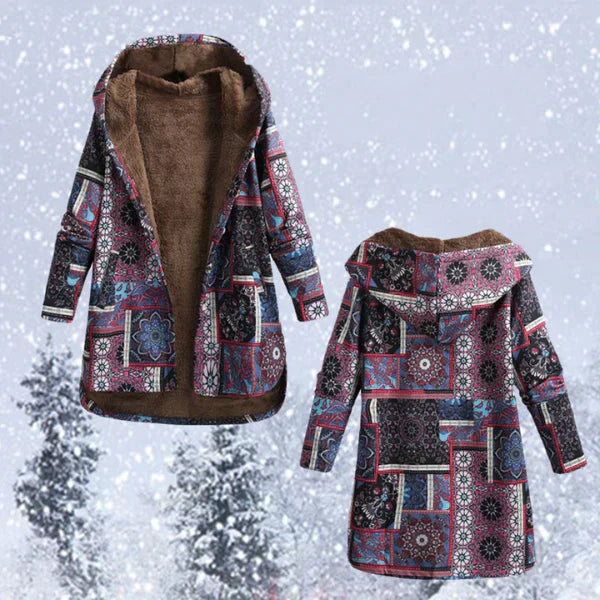 Whitney Giacca | Cappotto invernale boho con cappuccio e elegante fodera calda
