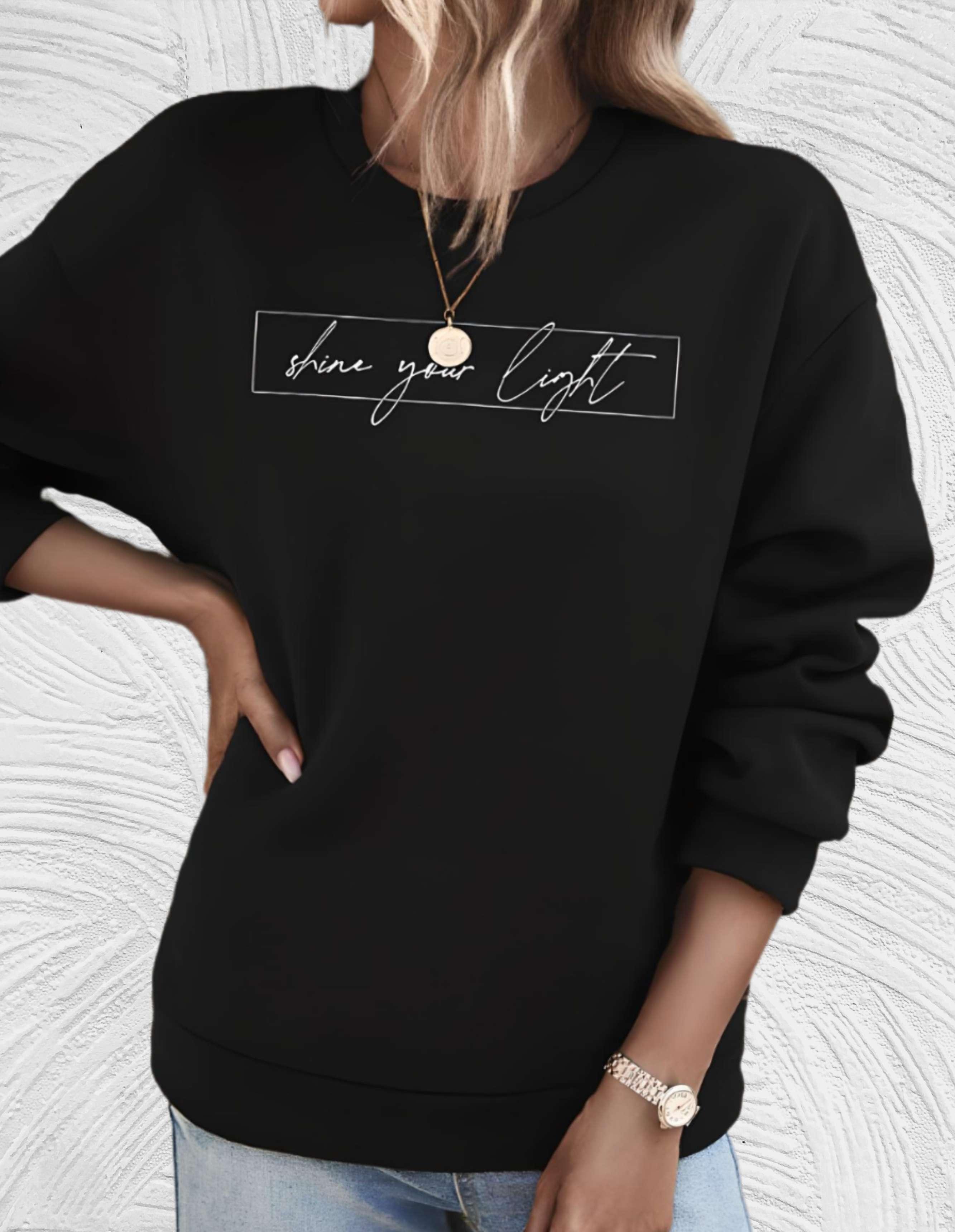 Helmine – "Share your Light“-Sweatshirt in Übergröße mit Rundhalsausschnitt