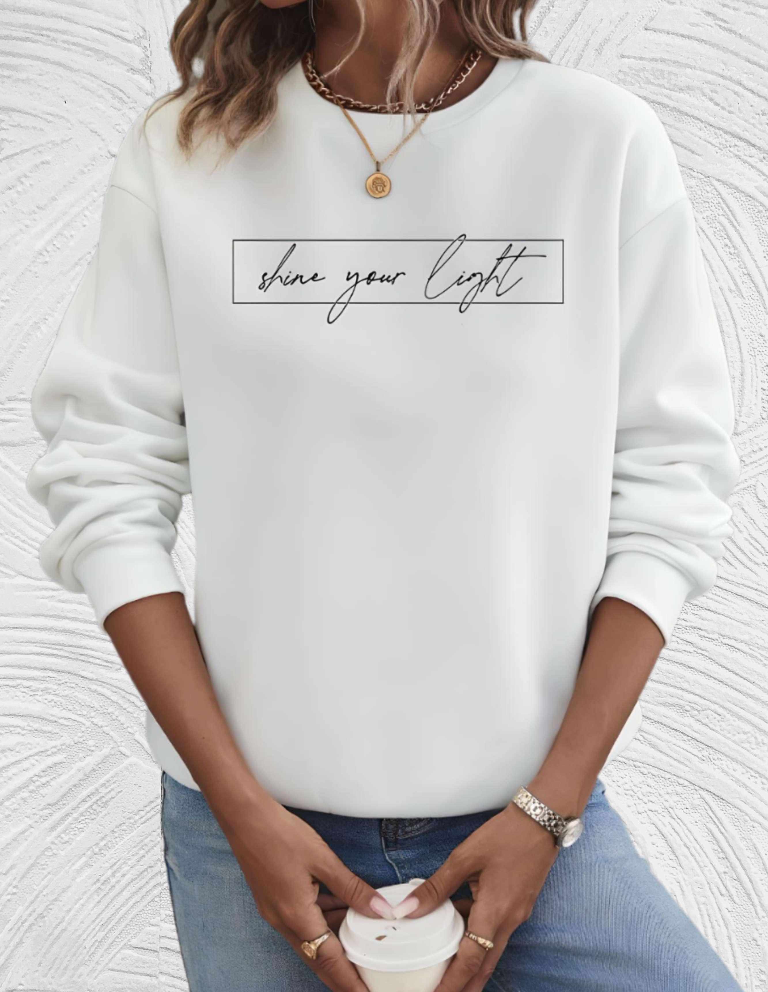 Helmine – "Share your Light“-Sweatshirt in Übergröße mit Rundhalsausschnitt