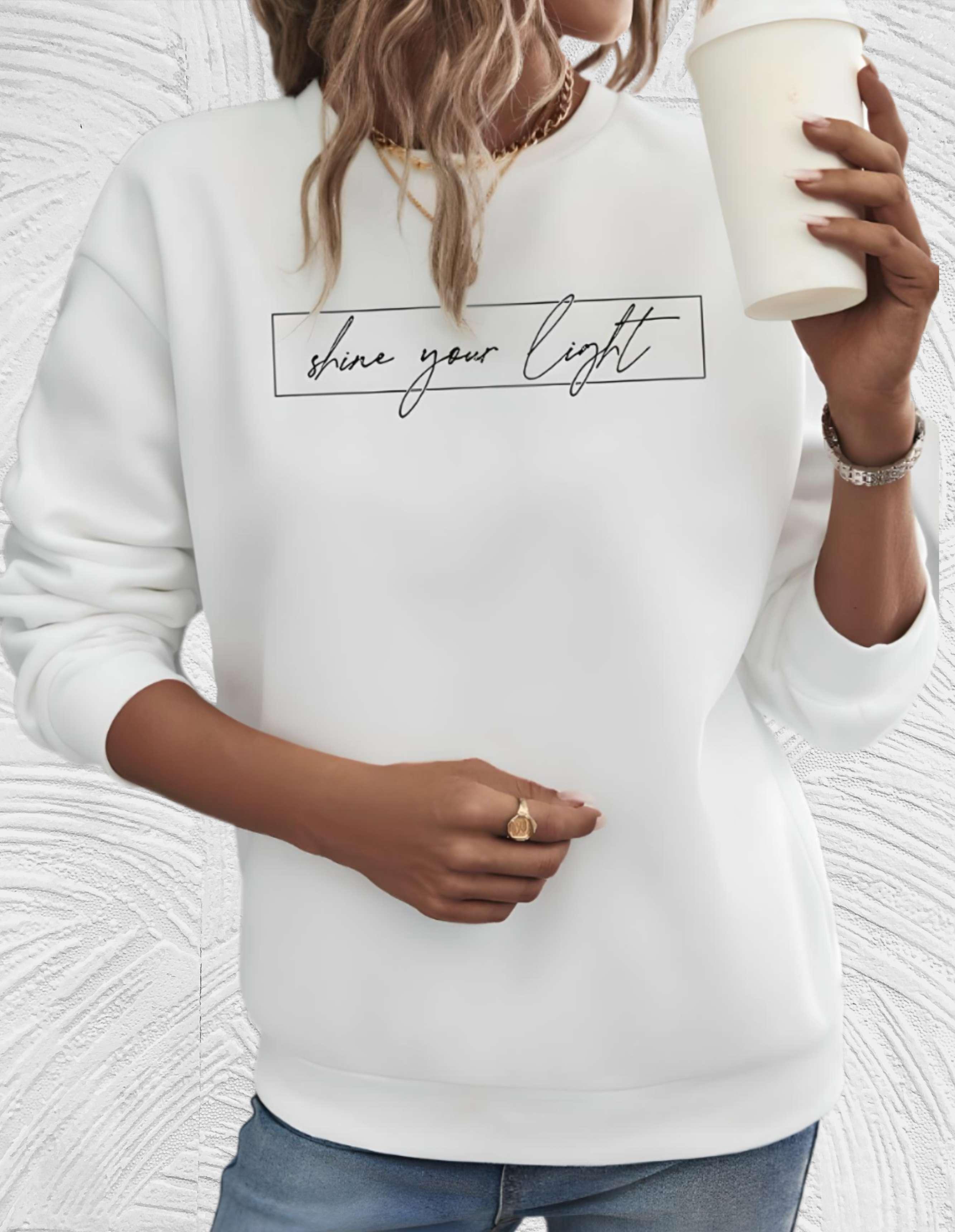 Helmine – "Share your Light“-Sweatshirt in Übergröße mit Rundhalsausschnitt