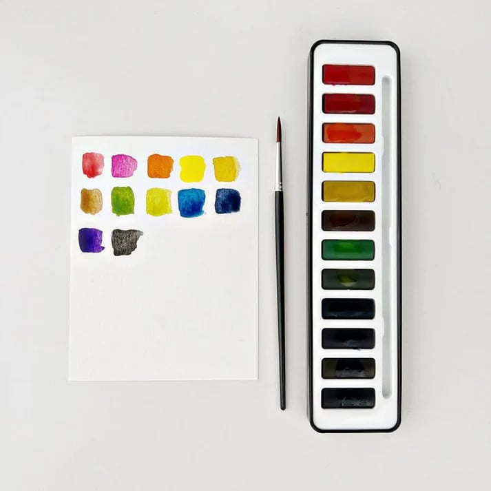 Aquarell Workbook für Anfänger mit Schritt-für-Schritt-Anleitung und Farbset 1