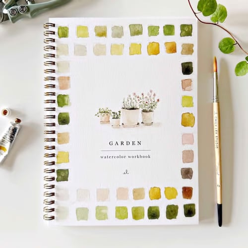Aquarell Workbook für Anfänger mit Schritt-für-Schritt-Anleitung und Farbset 10