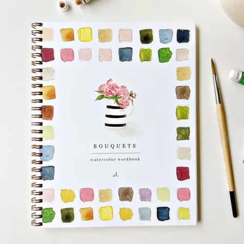 Aquarell Workbook für Anfänger mit Schritt-für-Schritt-Anleitung und Farbset 6