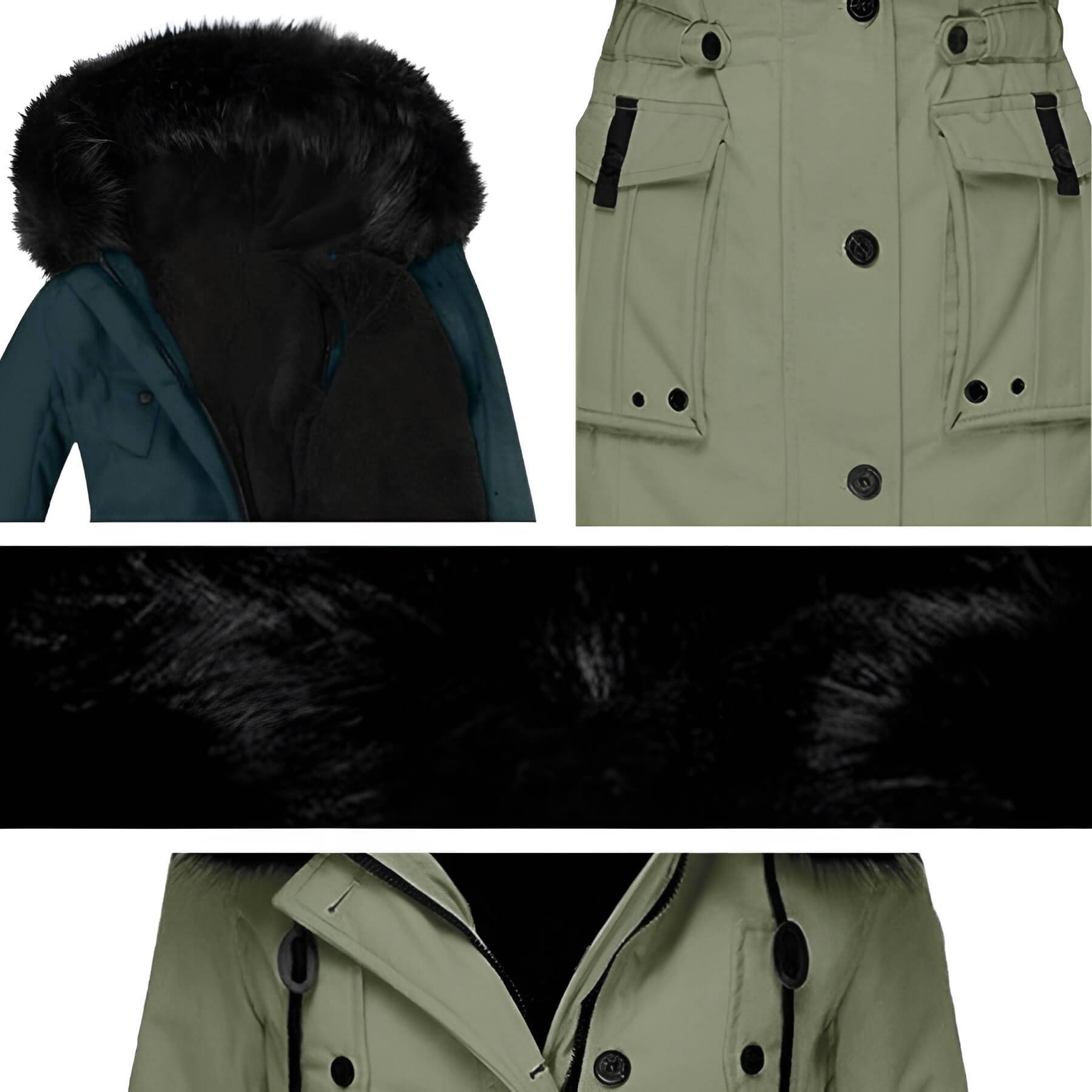 Aria | Parka invernale con collo in pelliccia sintetica