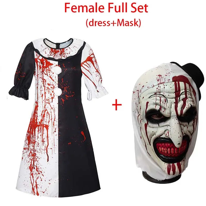 Kostým Art The Clown s maskou – Halloweenový outfit pro muže a ženy