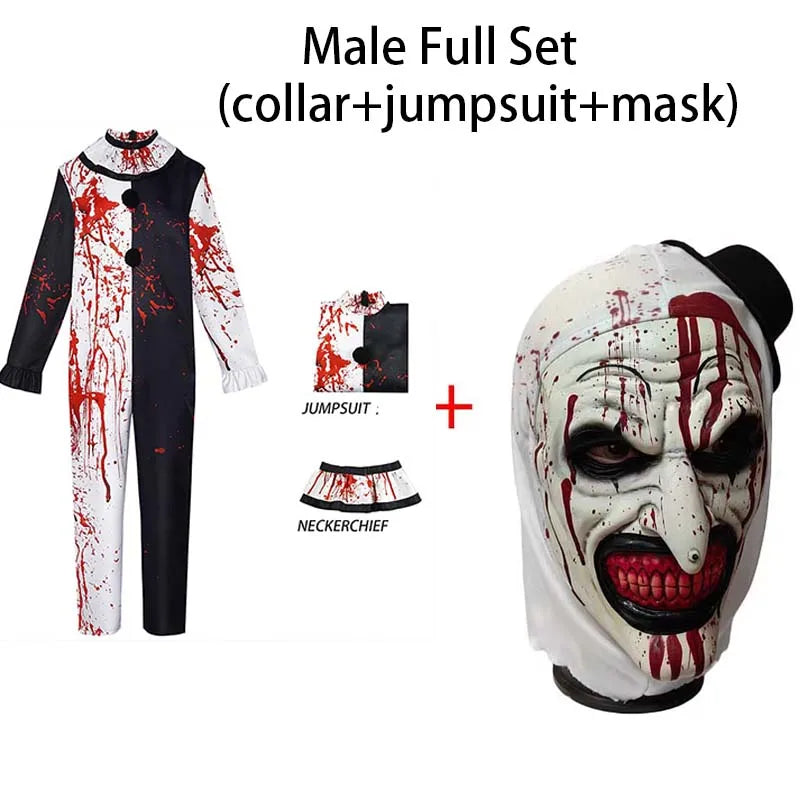 Kostým Art The Clown s maskou – Halloweenový outfit pro muže a ženy