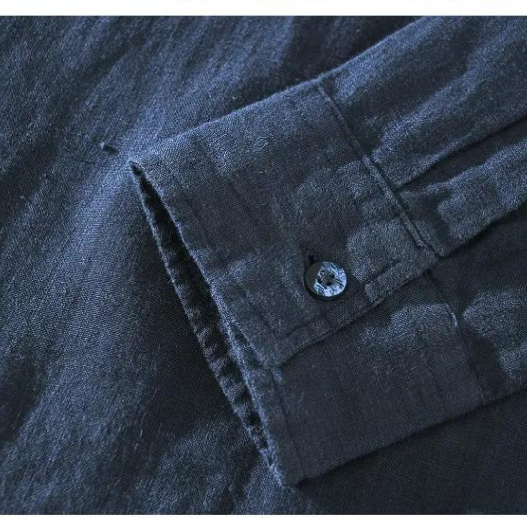 Sorrento Leinen-Popover - Atmungsaktiv & leicht - Luxuriöses Slim Fit Hemd