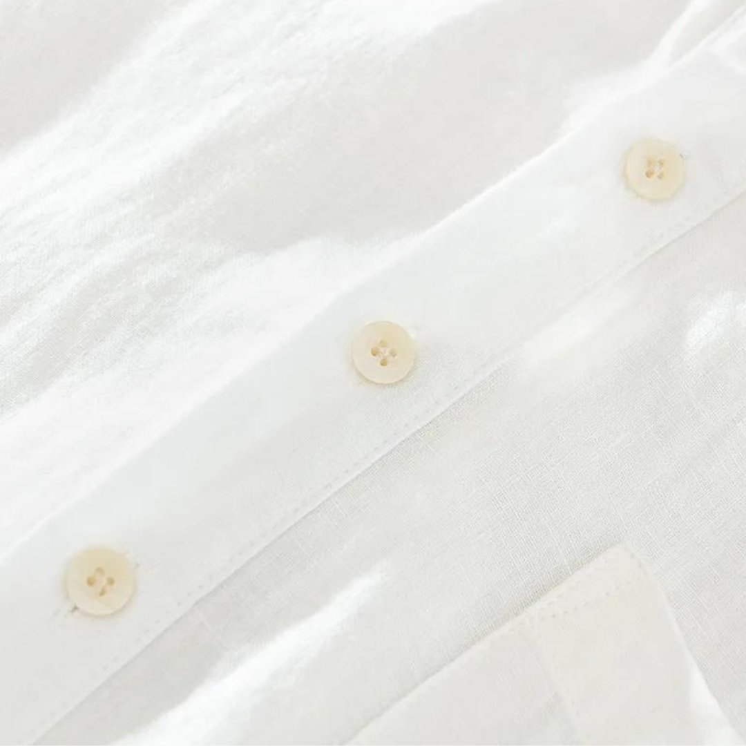 Sorrento Leinen-Popover - Atmungsaktiv & leicht - Luxuriöses Slim Fit Hemd