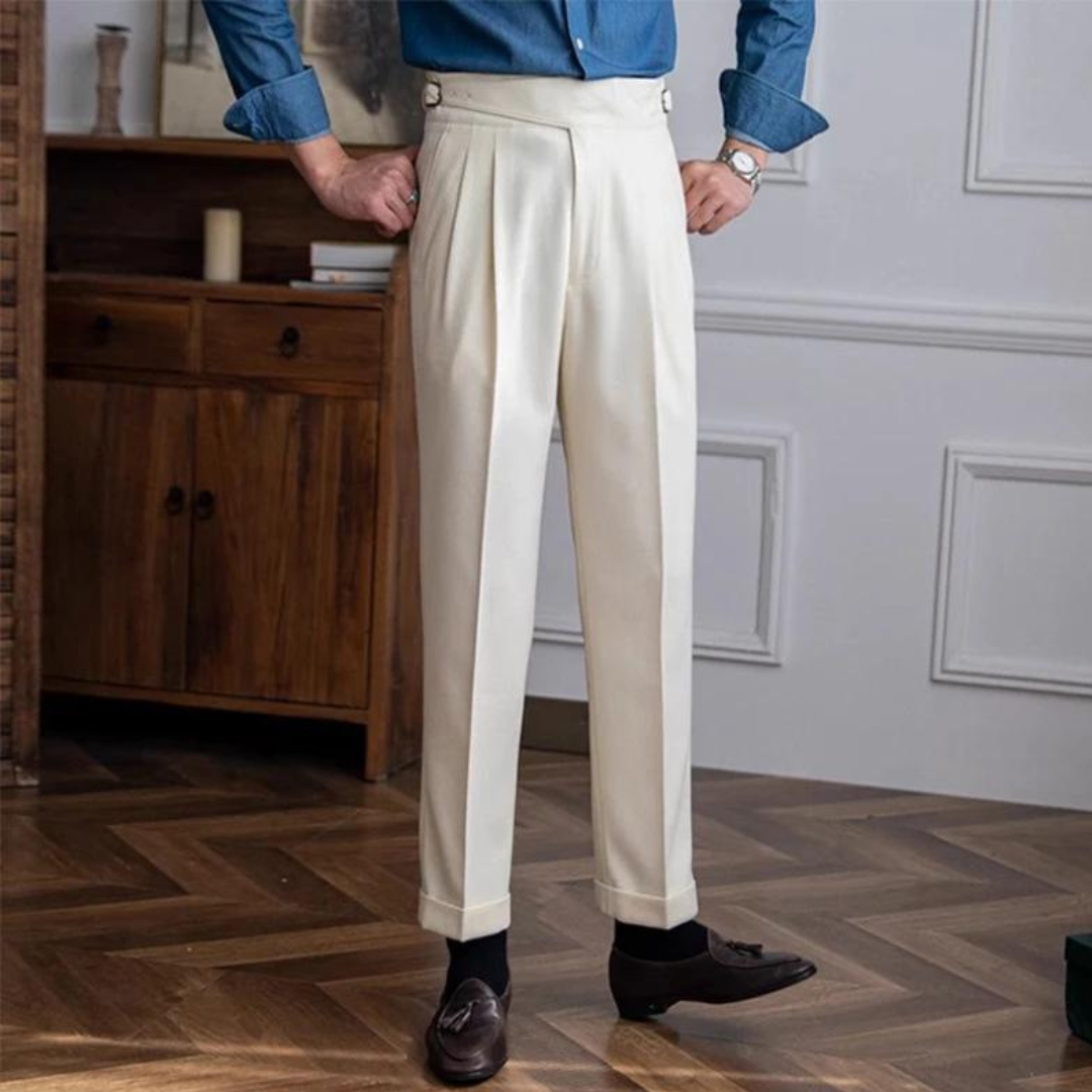 Pantalon plissé Meraner | Coupe droite confortable et à la mode