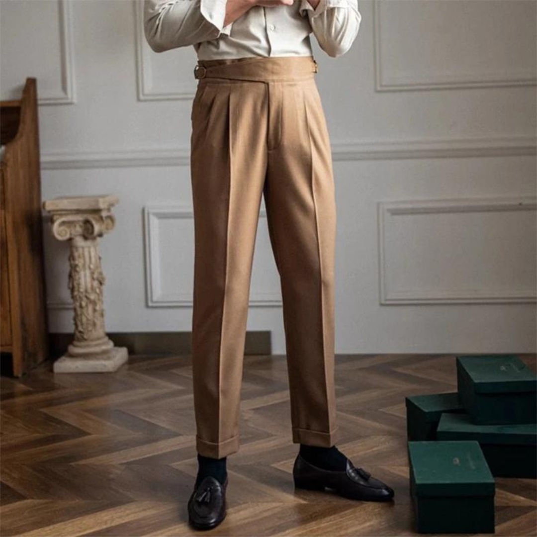 Pantalon plissé Meraner | Coupe droite confortable et à la mode