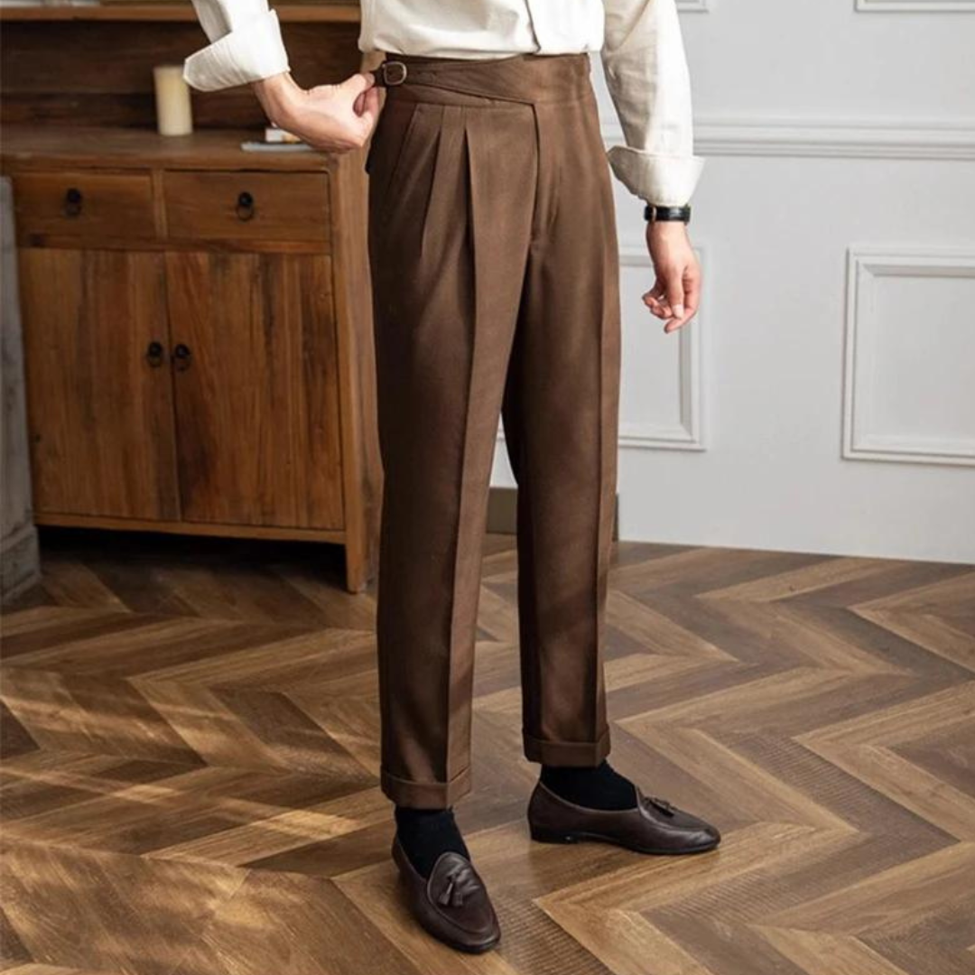 Pantalon plissé Meraner | Coupe droite confortable et à la mode