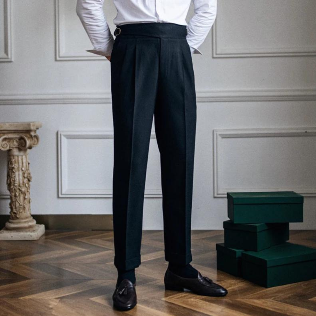 Pantalon plissé Meraner | Coupe droite confortable et à la mode