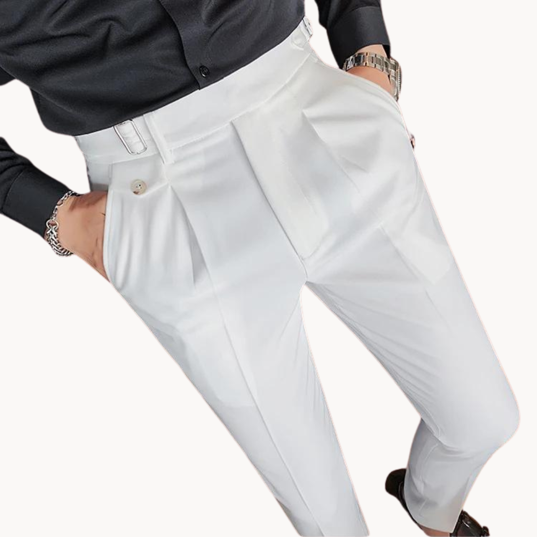 Marcello Plissee-Hose | Britischer Vintage-Stil und bequeme Passform