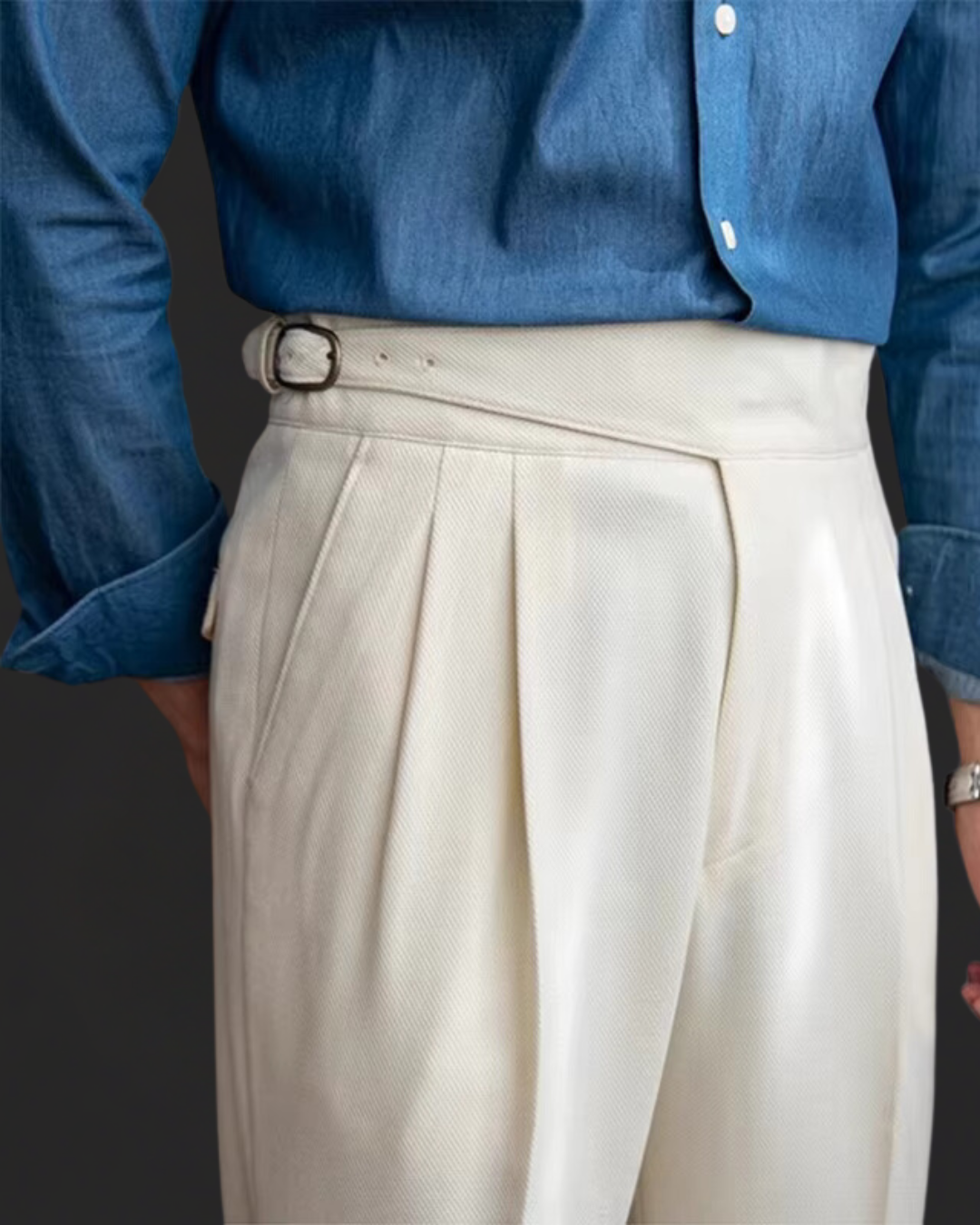 Pantalon plissé Meraner | Coupe droite confortable et à la mode