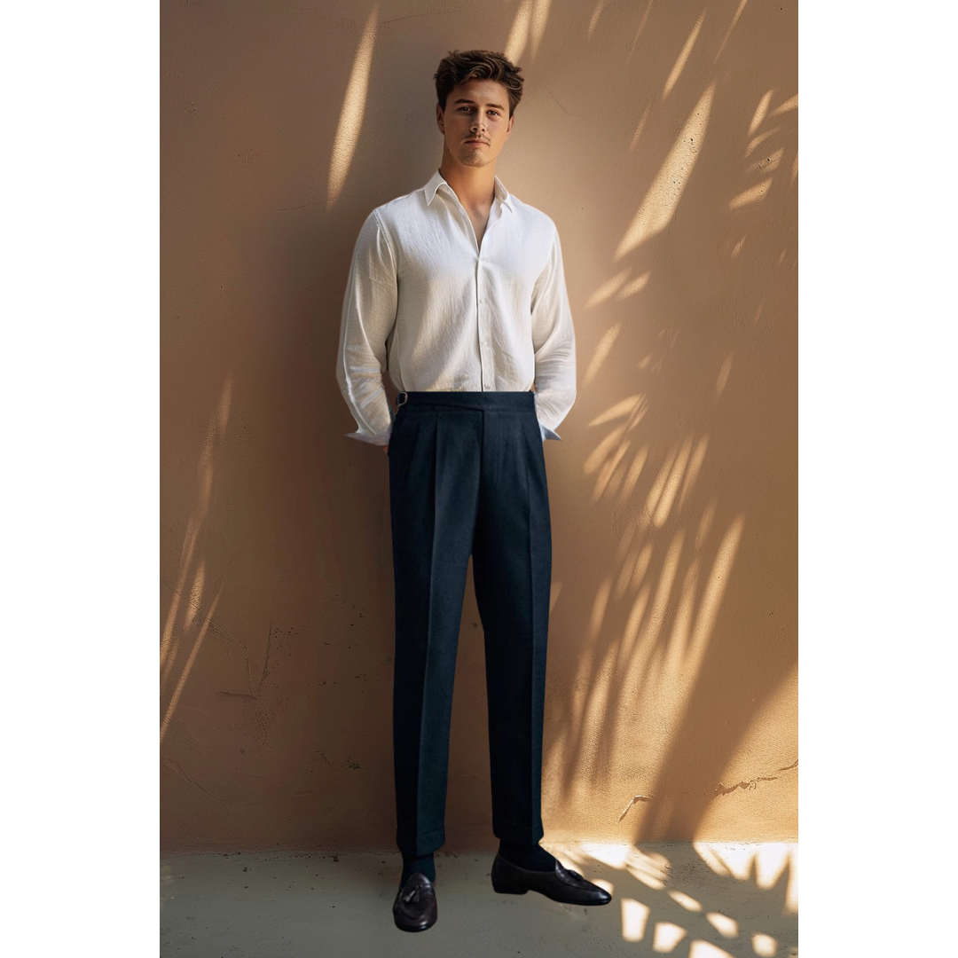 Pantalon plissé Meraner | Coupe droite confortable et à la mode