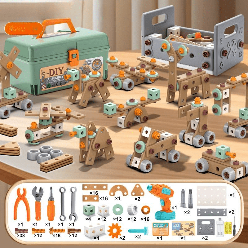 BUILDMASTER – 100-teiliges Werkzeugset für kreative Kinder ab 3 Jahren 0