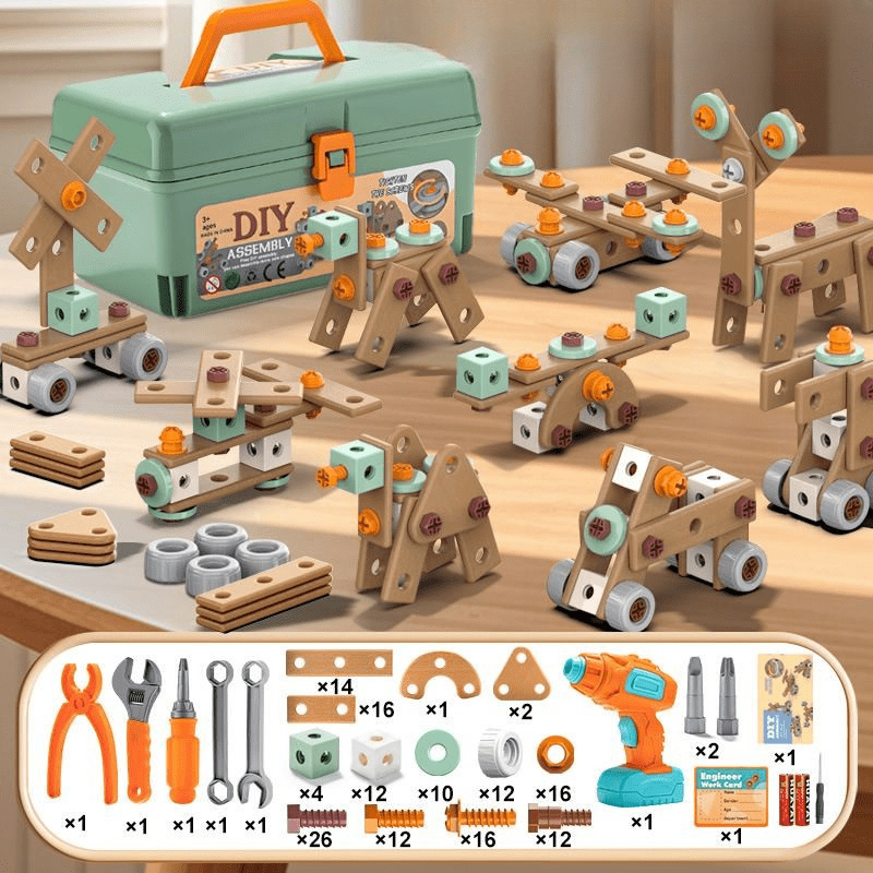 BUILDMASTER – 100-teiliges Werkzeugset für kreative Kinder ab 3 Jahren 10