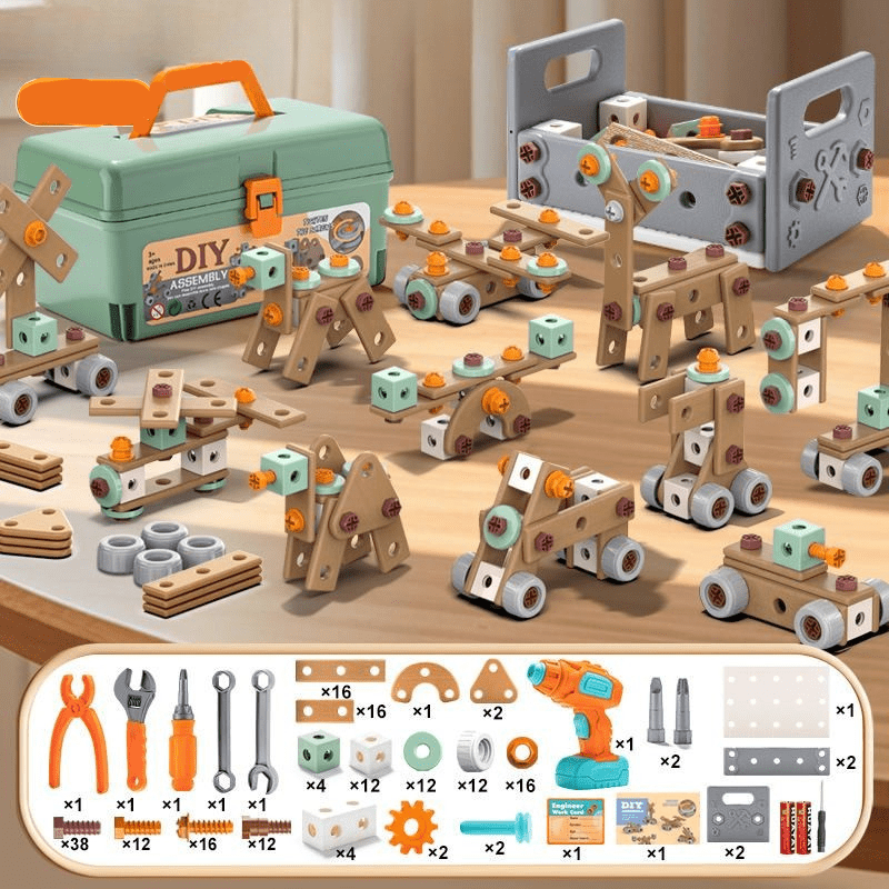 BUILDMASTER – 100-teiliges Werkzeugset für kreative Kinder ab 3 Jahren 9