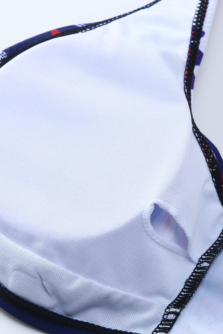 Bikini Set Damen – Blumenmuster, Halterneck & Gepolsterte Cups