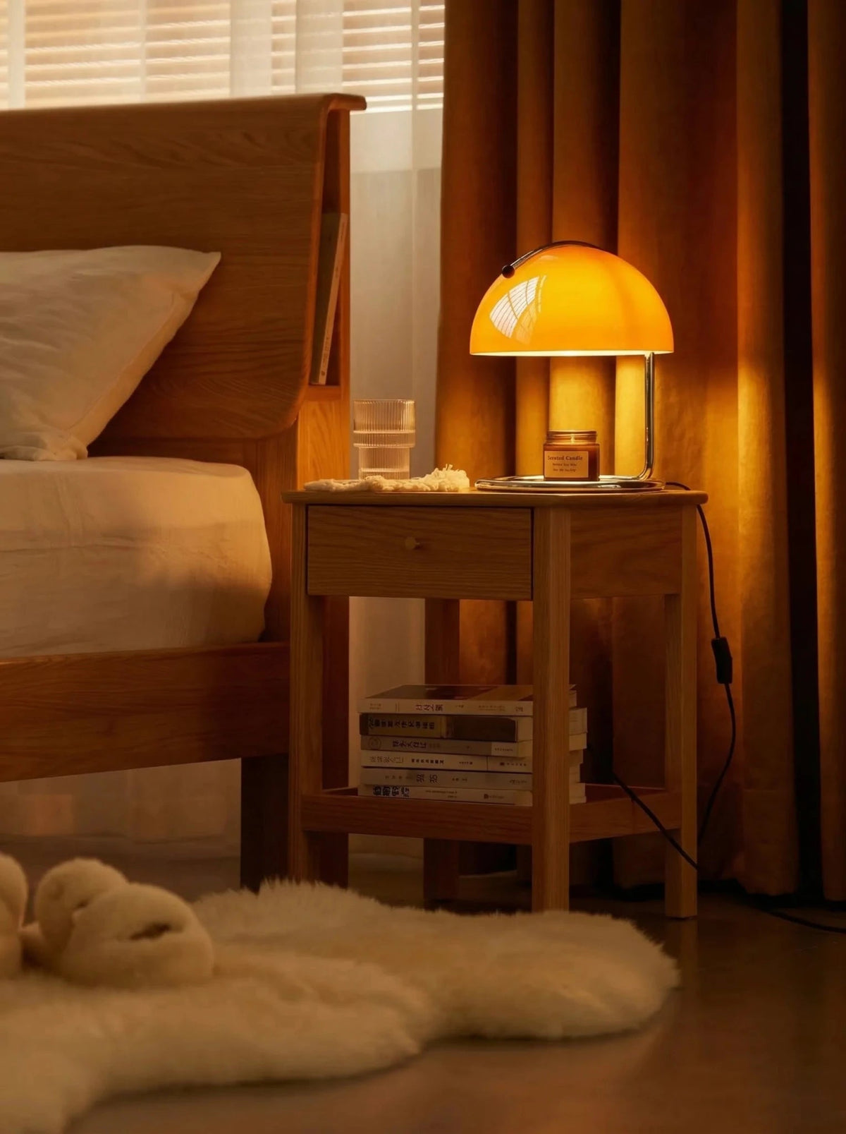 Bauhaus Style Candle Warmer Table Lamp in White, Amber, or Orange for Bedside & Living Room 4