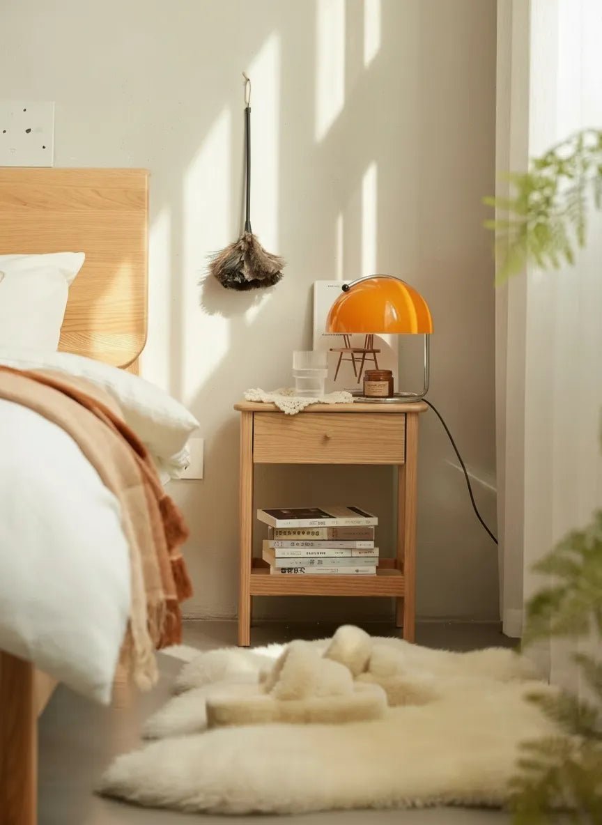 Bauhaus Style Candle Warmer Table Lamp in White, Amber, or Orange for Bedside & Living Room 7