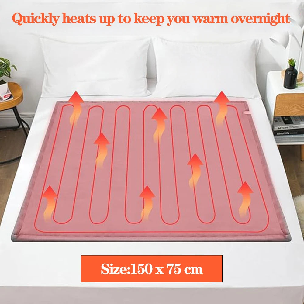 Beheizte Flanell-Heizdecke 150 x 75 cm mit Timer, Überhitzungsschutz und 3 Heizstufen 3