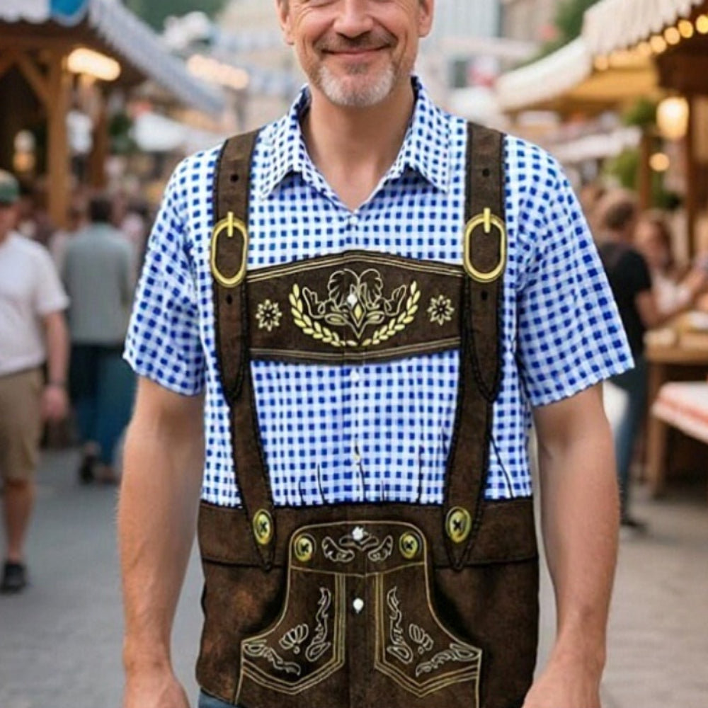 GaudiBursch – Tričko s potlačou károvaných košieľ a kožených nohavíc – Tvoj Wiesn hit