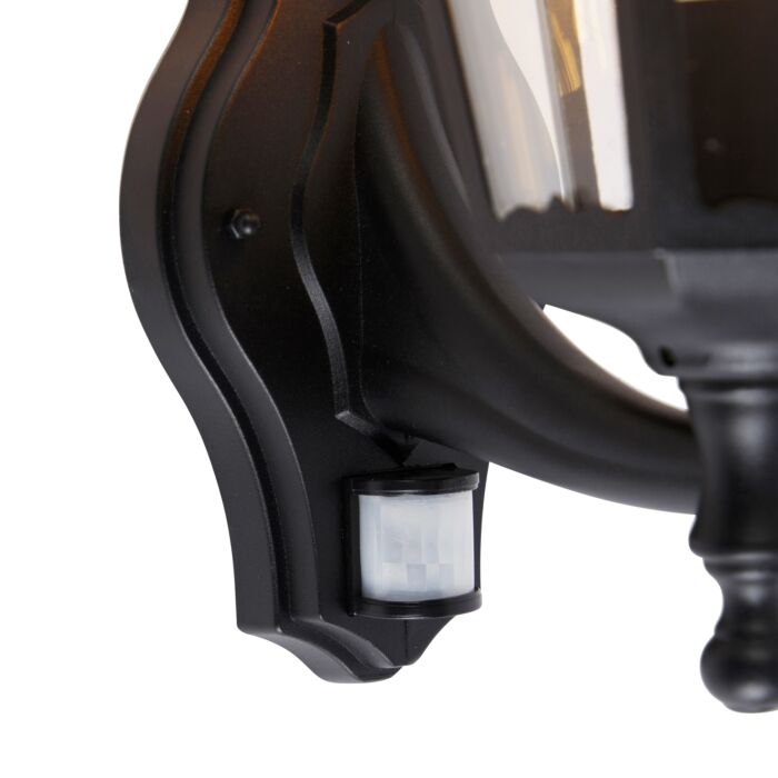 GlowWatch - Außenwandlaterne Schwarz mit Bewegungssensor