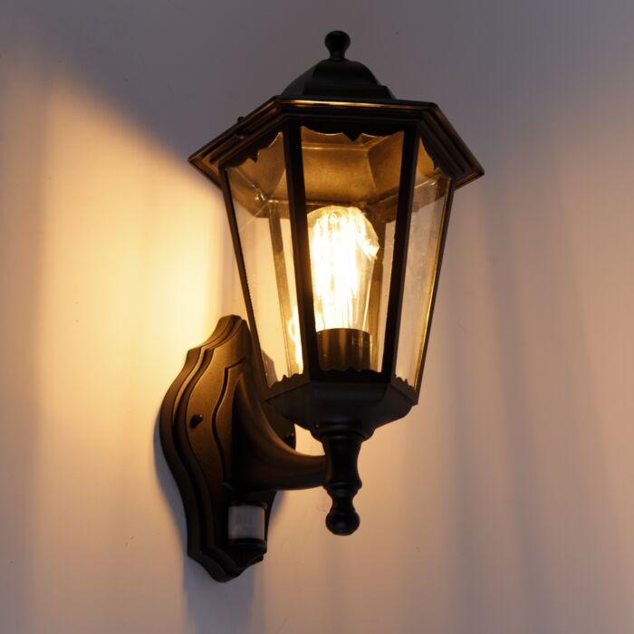 GlowWatch - Außenwandlaterne Schwarz mit Bewegungssensor