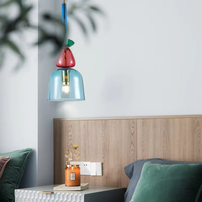Bunte Pendelleuchte mit Verstellbarem Glasschirm für Esszimmer und Wohnzimmer 1