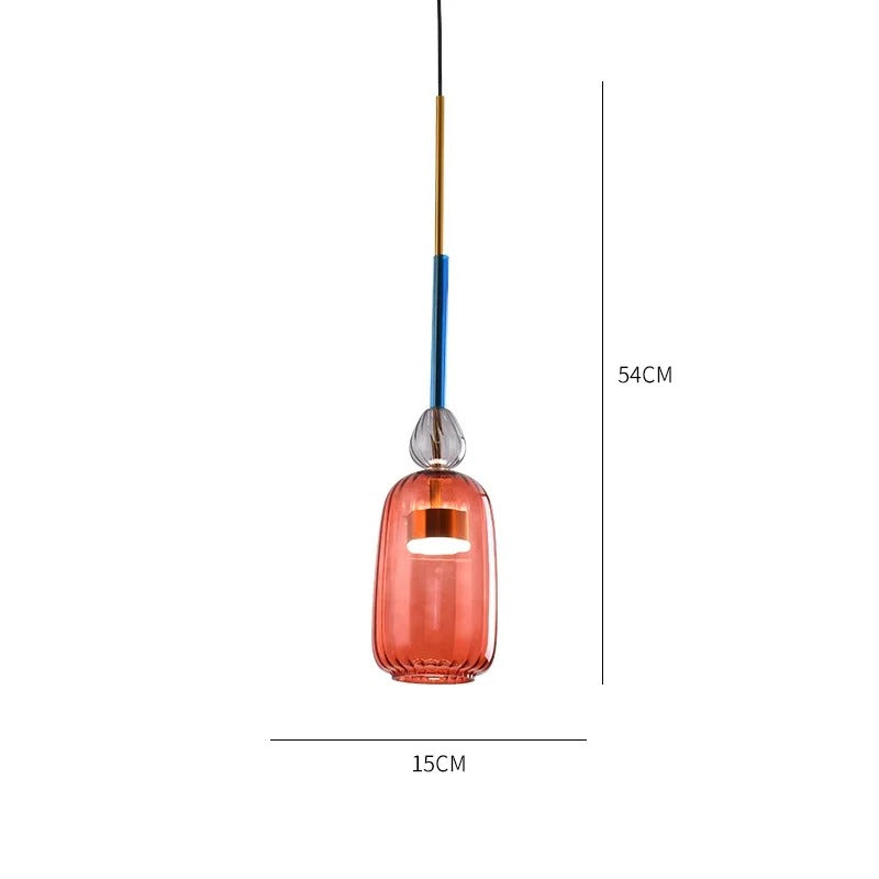 Bunte Pendelleuchte mit Verstellbarem Glasschirm für Esszimmer und Wohnzimmer 11
