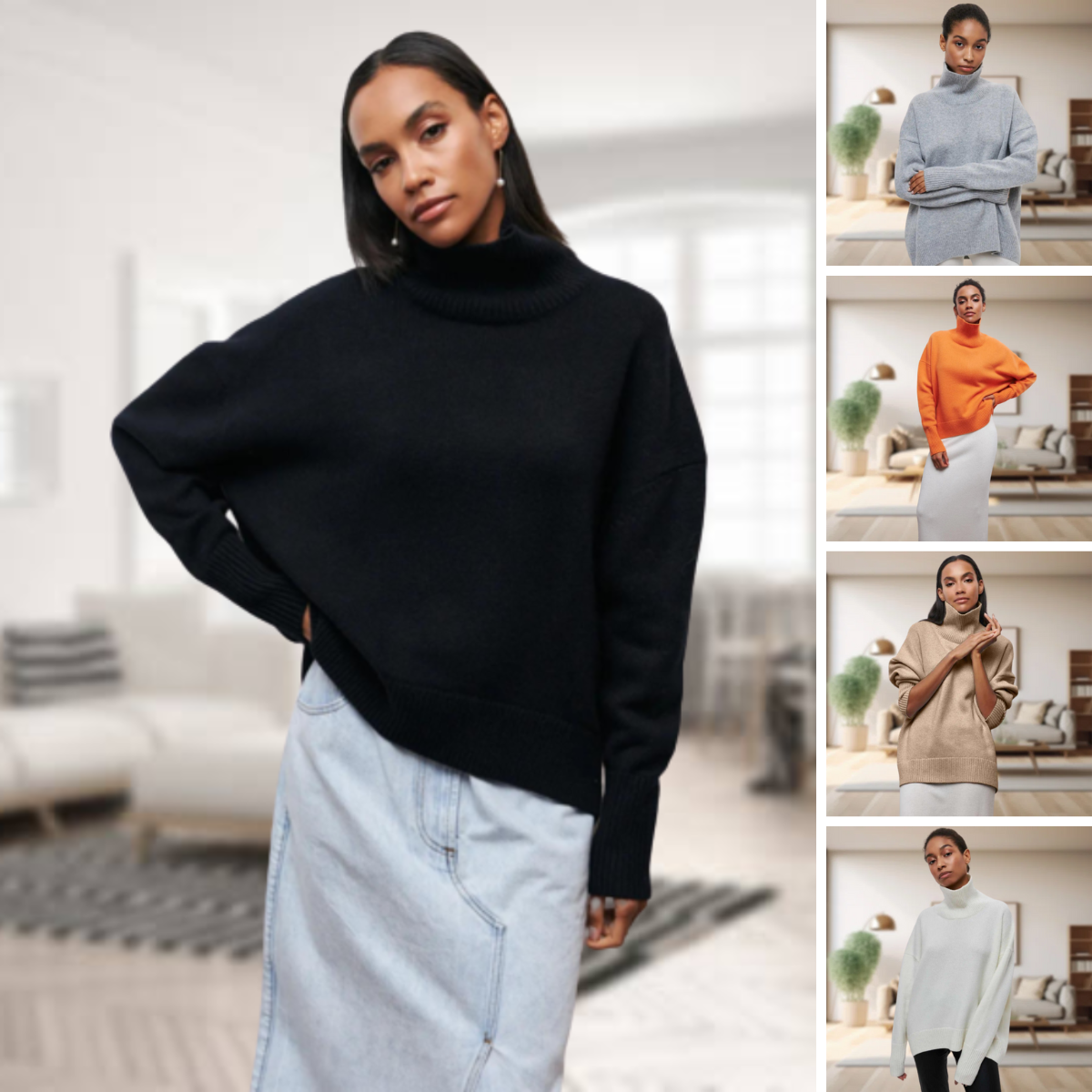Pull à col roulé classique pour femmes - Cravina