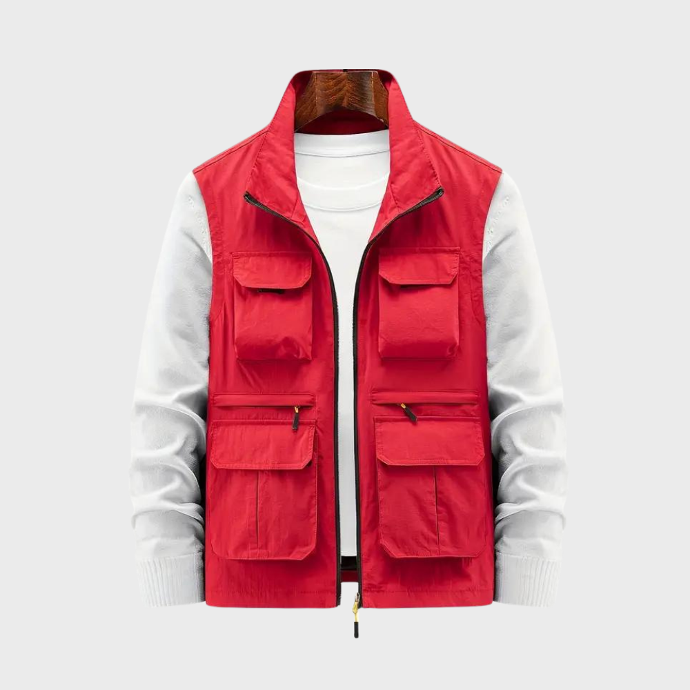 Gilet da uomo con più tasche con cerniera lampo