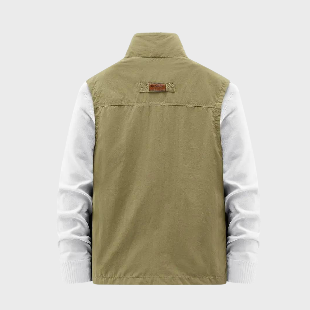 Gilet da uomo con più tasche con cerniera lampo