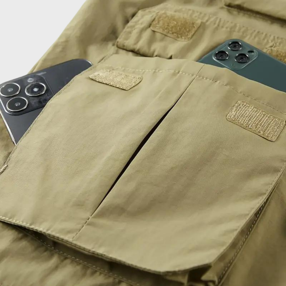Gilet da uomo con più tasche con cerniera lampo