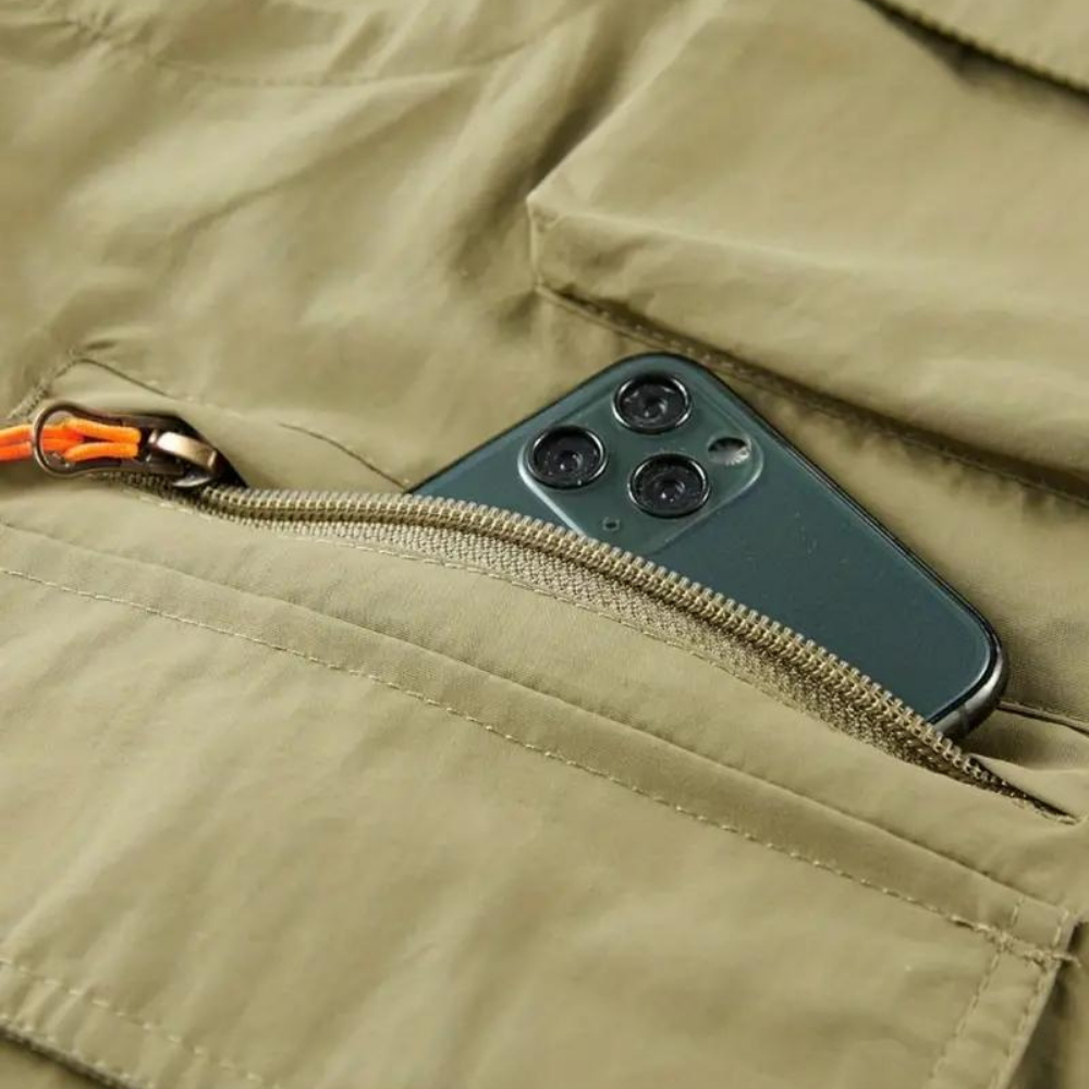 Gilet da uomo con più tasche con cerniera lampo