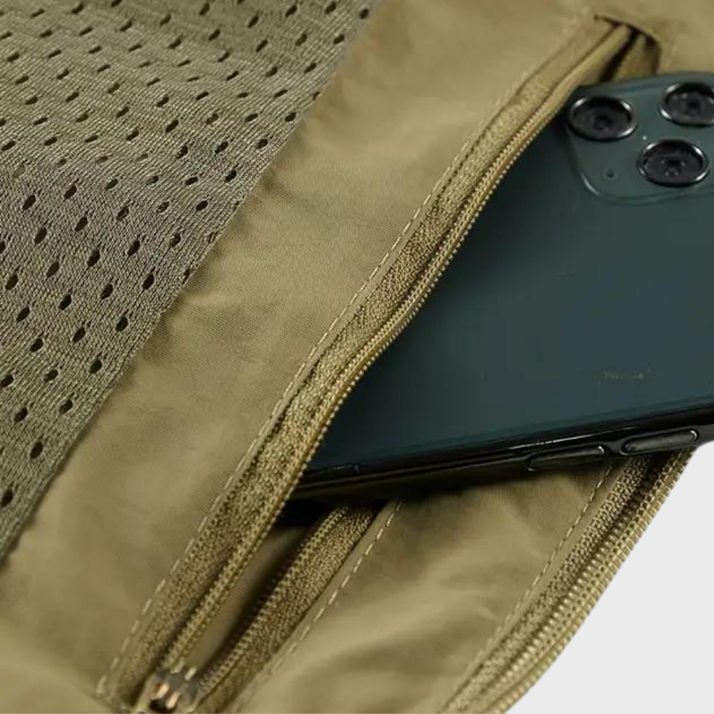Gilet da uomo con più tasche con cerniera lampo