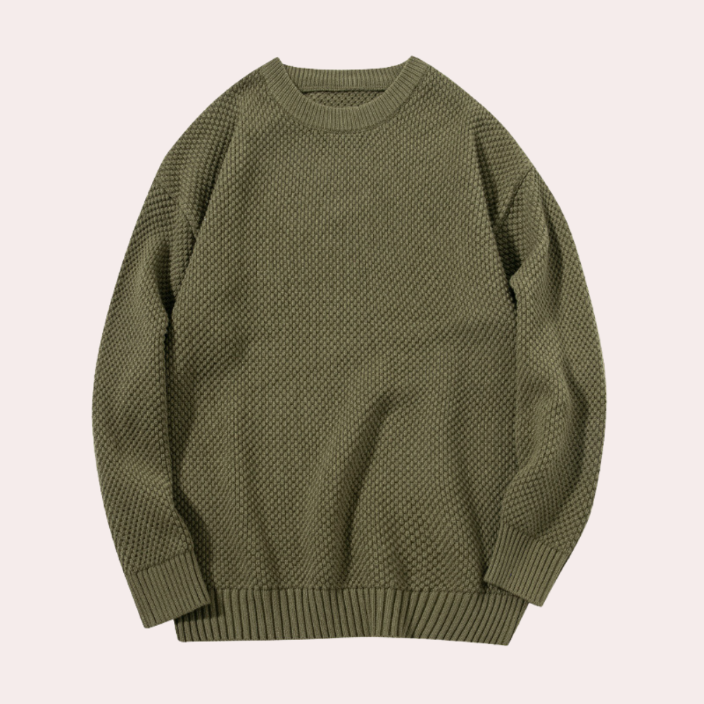 Lässiger Herrenpullover mit Rundhalsausschnitt