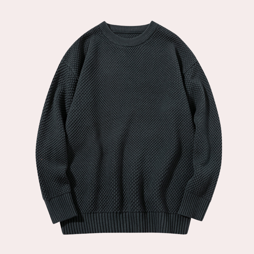 Lässiger Herrenpullover mit Rundhalsausschnitt
